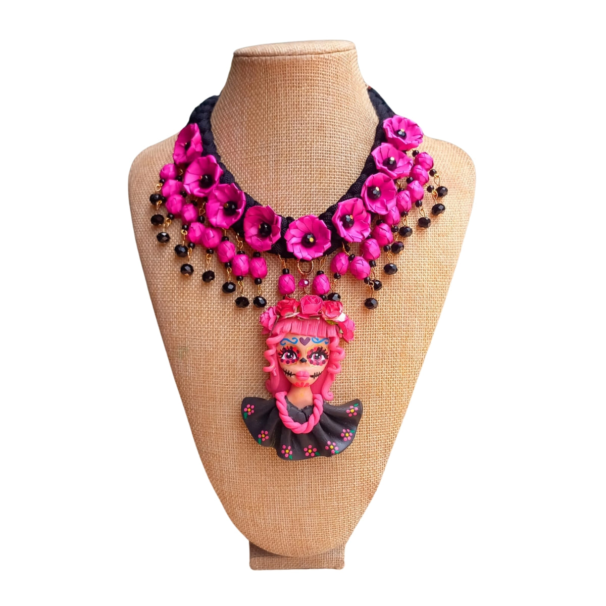 Collar catrina rosa