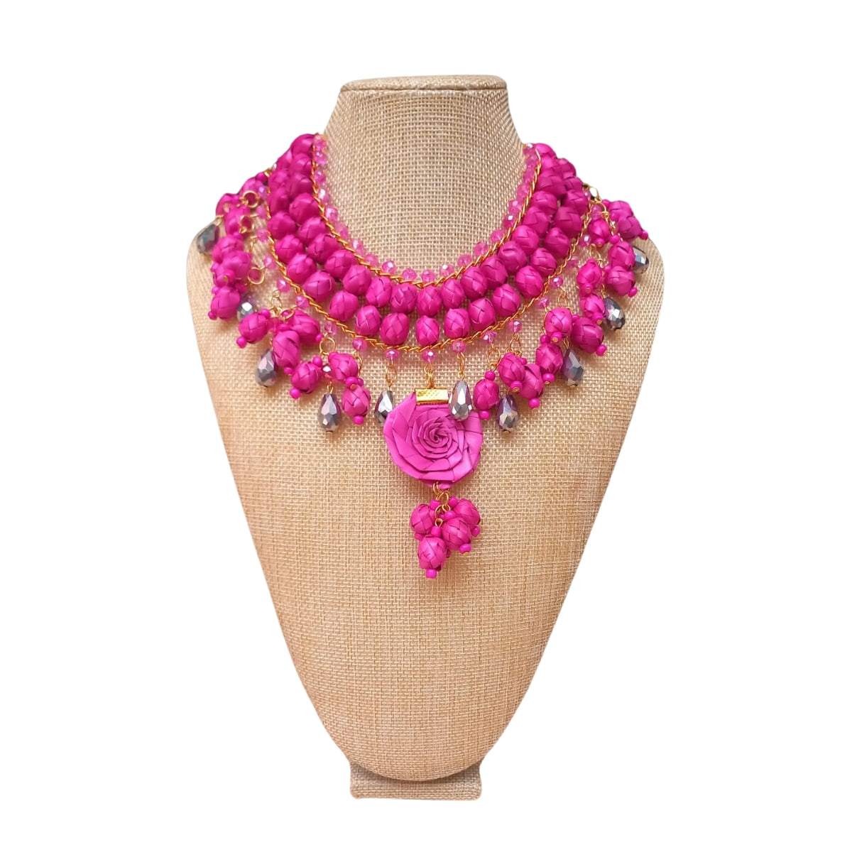 Collar gargantilla con rosa