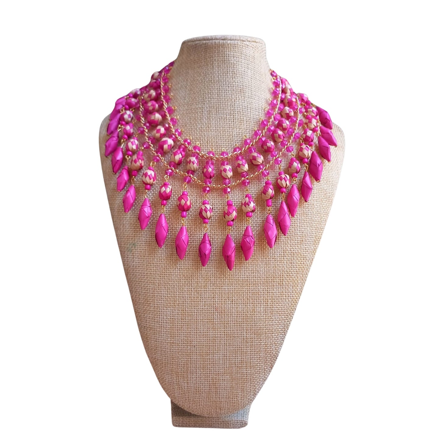 Collar gargantilla rosa