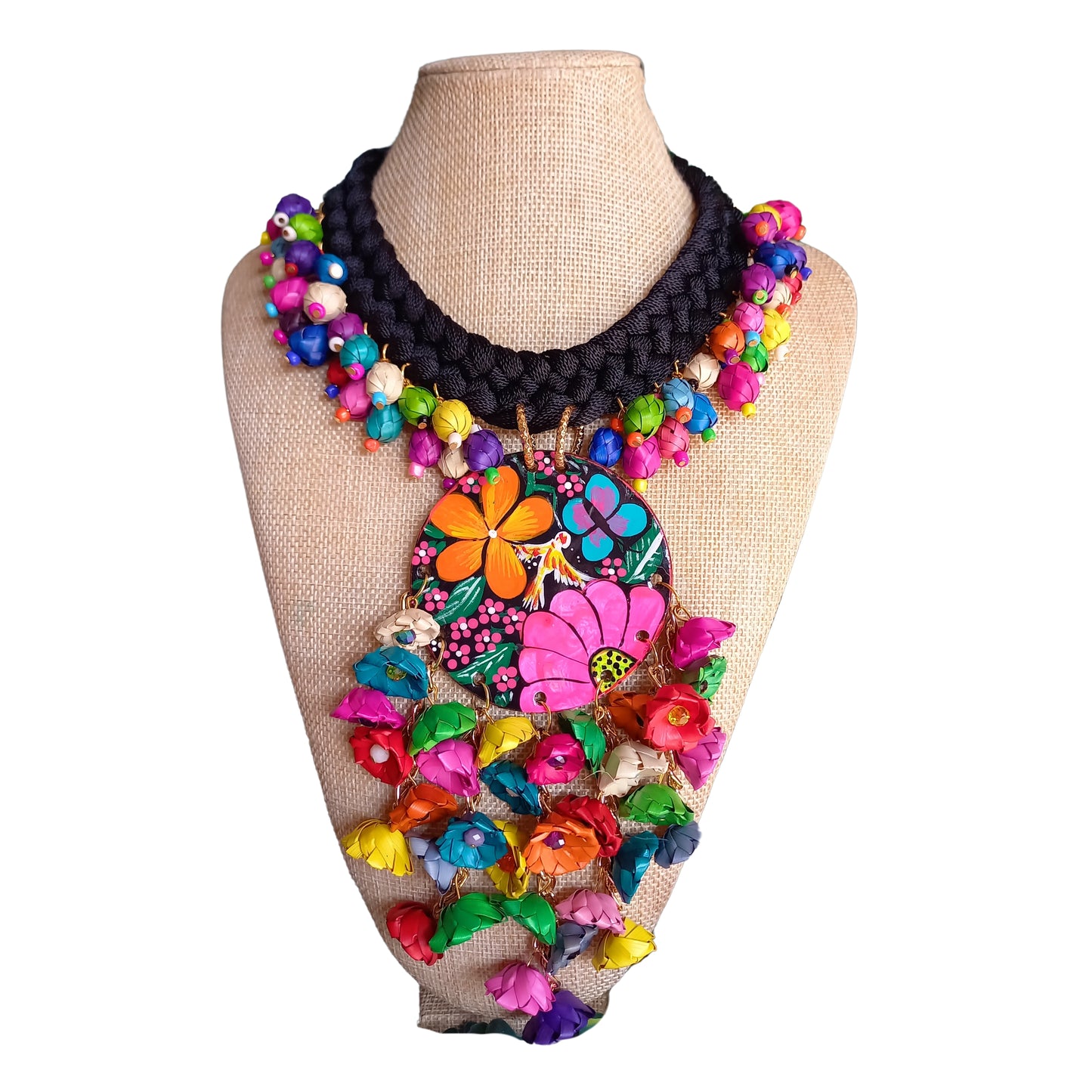 Collar trenzado dije redondo