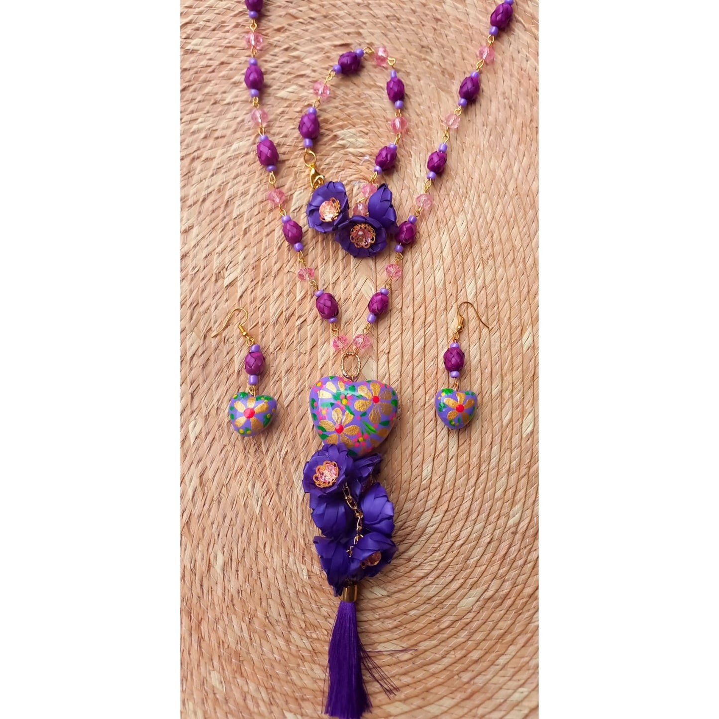 Collar Corazón Púrpura