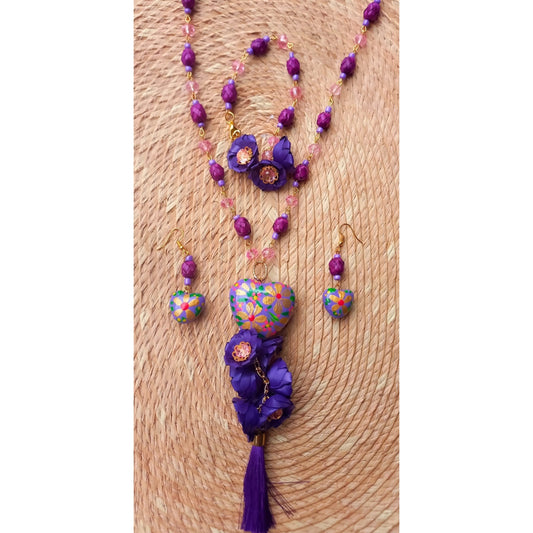 Collar Corazón Púrpura